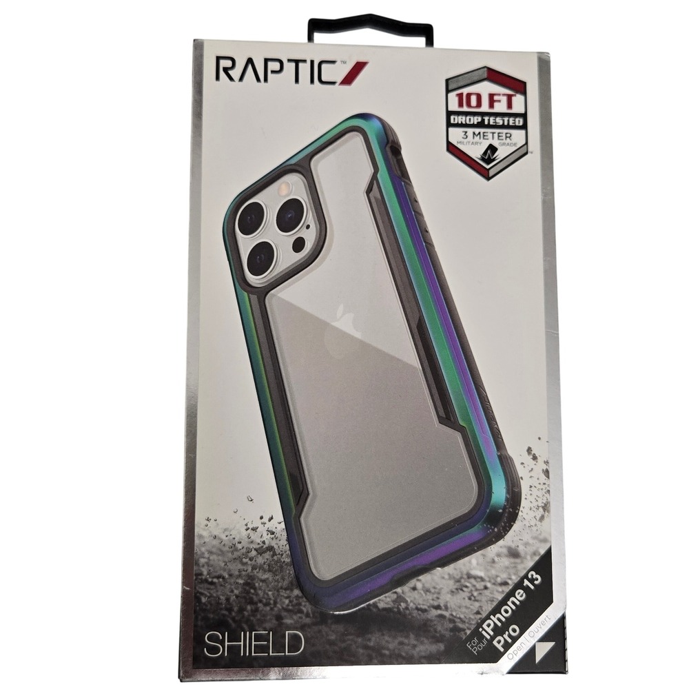 Raptic Shield Case‎ for iPhone 13 Pro Military Grade 10 FT Drop Clear Iridescent
